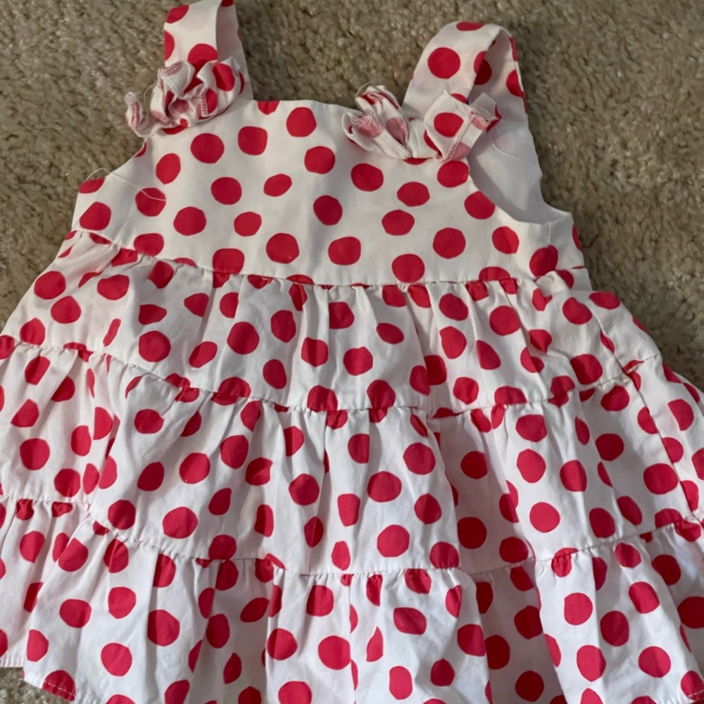 Cherry print and pok a dot baby dresses